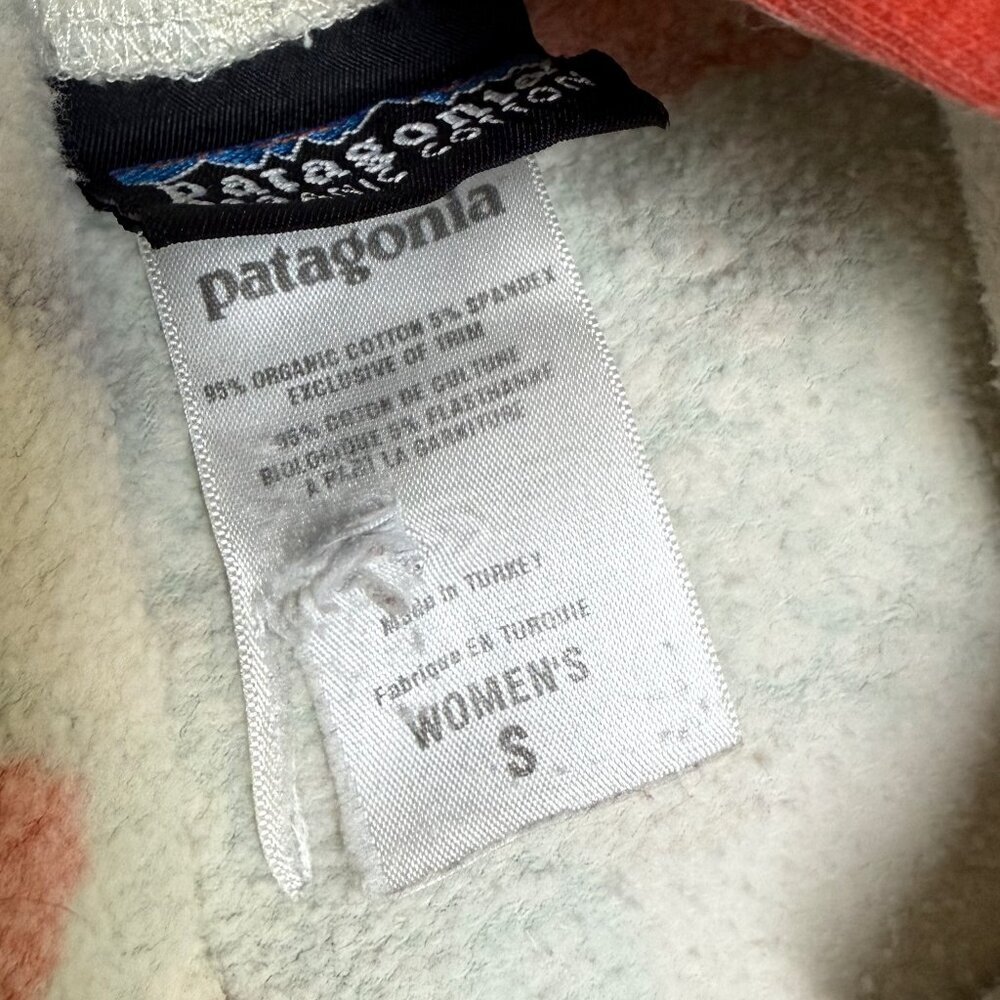Patagonia Hoodie Women's S Poppy Fitz Stripe Birch White Floral EUC - Picture 4 of 9